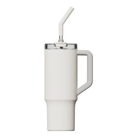   Xiaomi Straw Mug, Normál, 1 L, Bögre, Univerzális, Fehér, Szilikon, Rozsdamentes acél