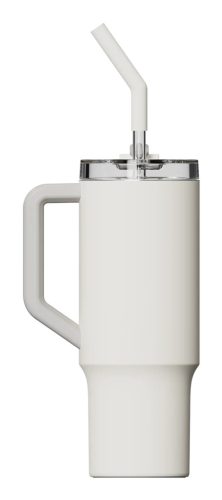 Xiaomi Straw Mug, Normál, 1 L, Bögre, Univerzális, Fehér, Szilikon, Rozsdamentes acél