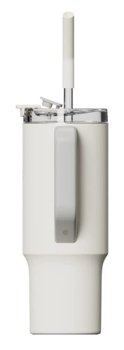 Xiaomi Straw Mug, Normál, 1 L, Bögre, Univerzális, Fehér, Szilikon, Rozsdamentes acél