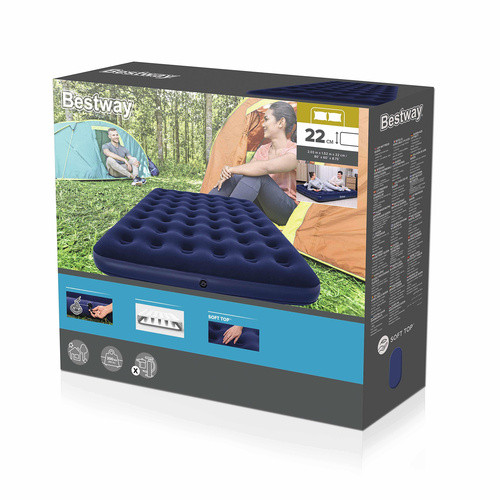 Bestway felfújható dupla vendégágy, kempingmatrac, 203x152x22 cm