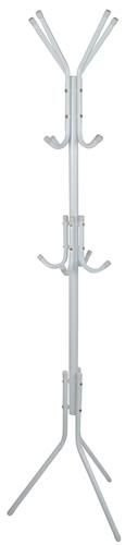 Álló kabáttartó fogas 170 cm, 12 db akasztóval - fehér
