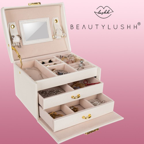 Ékszerdoboz / láda - bézs