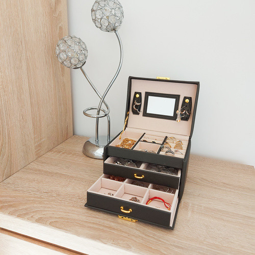 Ékszerdoboz / láda - fekete