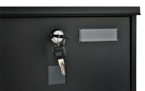 Fekete postaláda, 2 kulccsal, 34 x 30,7 x 10 cm