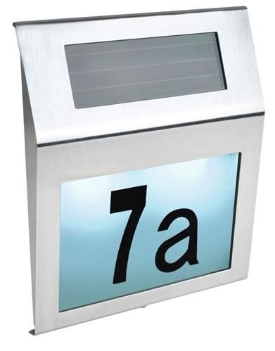 Napelemes házszám tábla