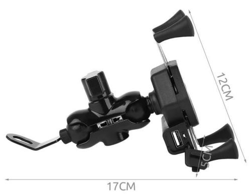 Motoros telefon tartó töltővel