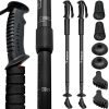 2 db-os fekete túrabot készlet + kiegészítők, összecsukható, 65-140cm