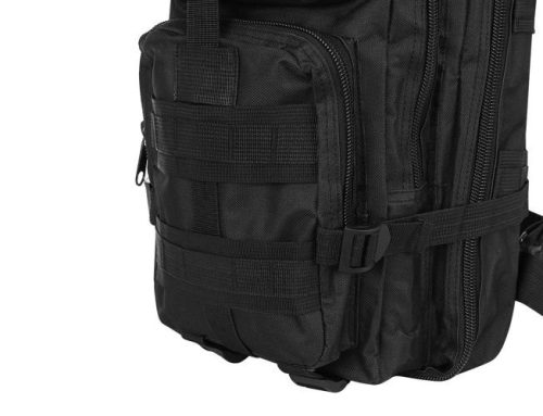 Fekete kis katonai hátizsák, 44 x 28 x 16 cm