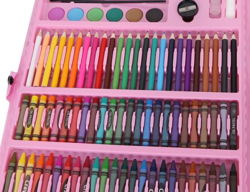 Festékkészlet bőröndben, 168 db, rózsaszín