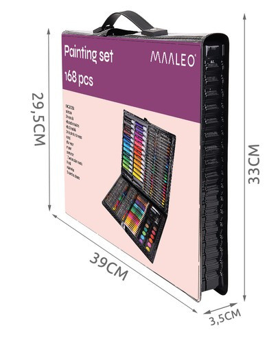 Festékkészlet bőröndben 168 db fekete