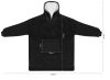 XXL-es pulóver - fekete, pihe-puha takaró anyagból