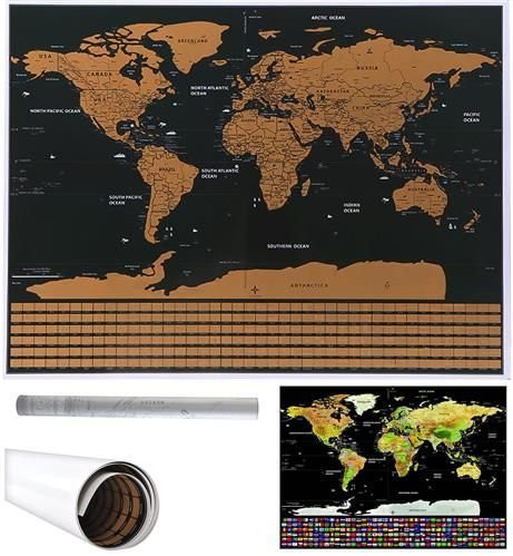 Világtérkép - kaparós térkép zászlókkal