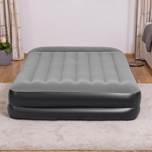 Bestway felfújható dupla vendégágy beépített elektromos pumpával és párnával, 203x152x22 cm, szürke