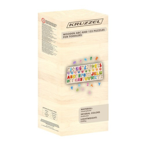 Fából készült ábécé és számok puzzle