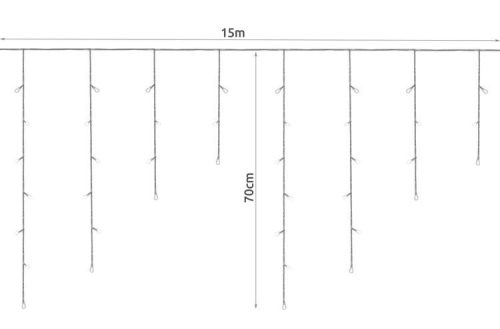 Karácsonyi fények - jégcsapok 300 LED meleg fehér 31V