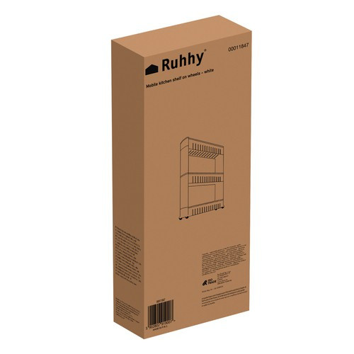 Mobil konyhai polc, műanyag zsúrkocsi, fehér