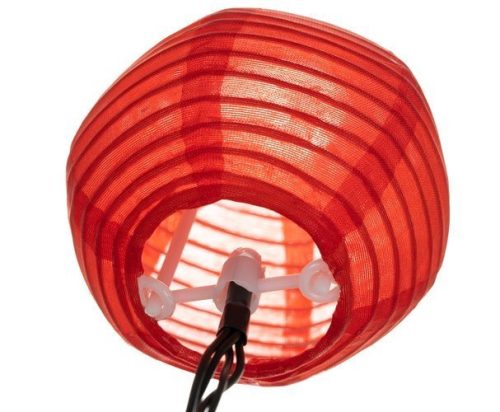 Napelemes lampion füzér, többszínű, 2 világítási mód, 3 m