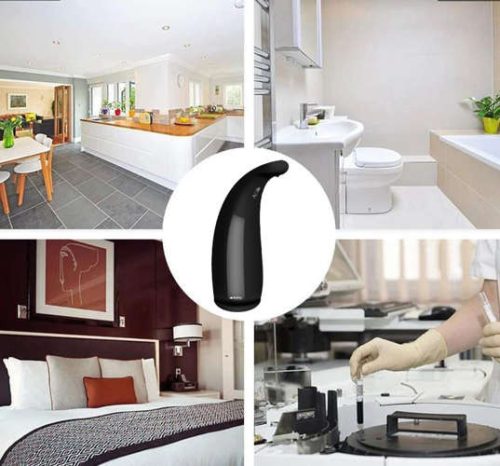 Fekete érintésmentes szappanadagoló