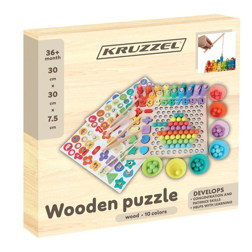 180+ elemből álló oktató játék fa puzzle