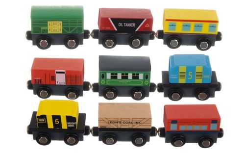 12 db-os fa vasút vonat játék készlet