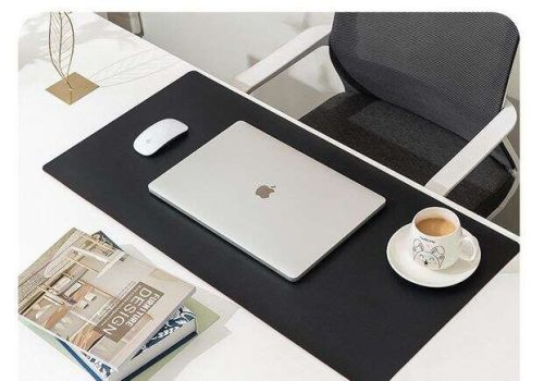 Fekete nagyméretű billentyűzet- és egérpad, 90x45x0,2 cm