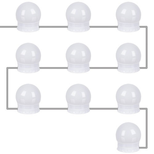 10 db-os LED lámpa szett tükörre, fésülködőasztalhoz, USB-s