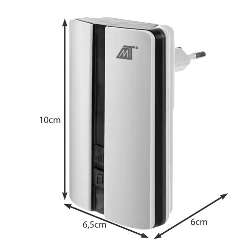 Vezeték nélküli ajtócsengő, 51 csengőhanggal, fehér, vízálló