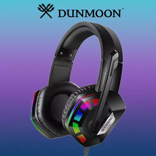 Dunmoon 5.1-es gamer világító fejhallgató mikrofonnal