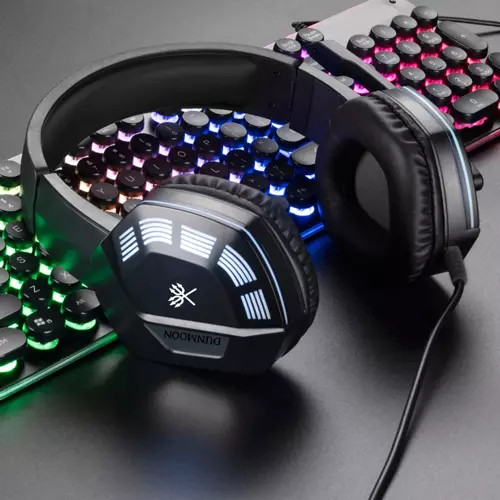 Dunmoon 5.1-es gamer világító fejhallgató mikrofonnal