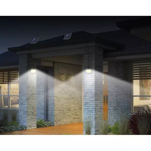 120 COB LED-es különálló napelemes reflektor, mozgásérzékelővel, IP67