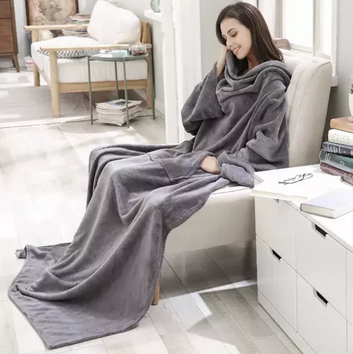 Pihe-puha blúz-köntös világosszürke