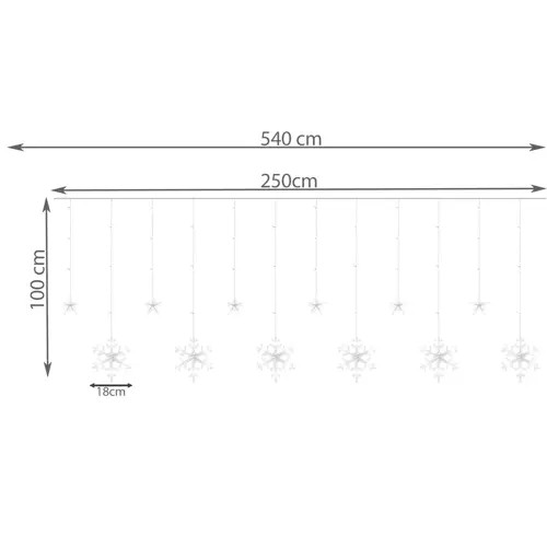 Fényfüggöny 138 LED USB meleg fehér KŚ19746
