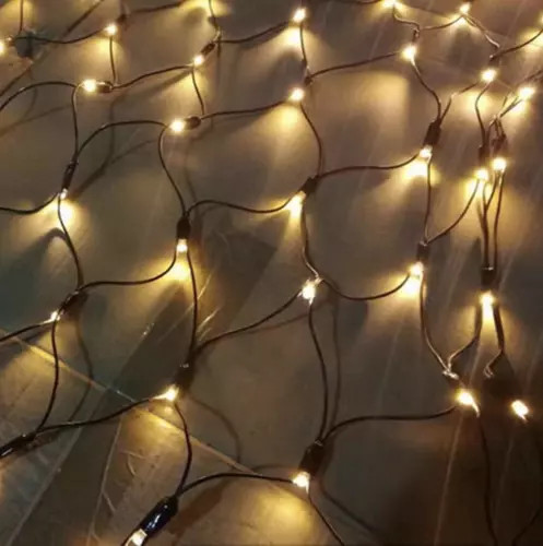 LED fényháló, 160 LED-es, USB-s - meleg fehér