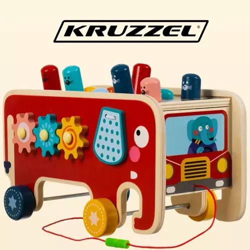 Fából készült elefánt - kalapács Kruzzel 20349