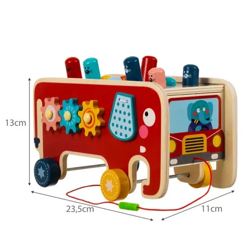 Fából készült elefánt - kalapács Kruzzel 20349