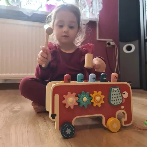 Fából készült elefánt - kalapács Kruzzel 20349