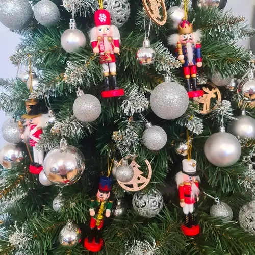 5 db-os fa diótörő figuraszett, karácsonyfadísz