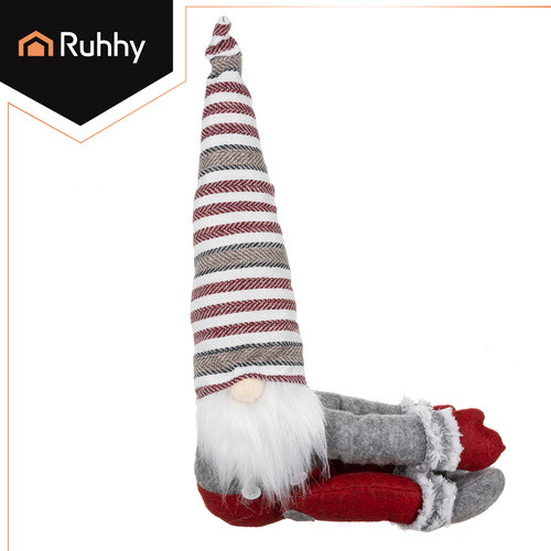 Ruhhy plüss manó figura, tépőzáras kezekkel, karácsonyi dekoráció 