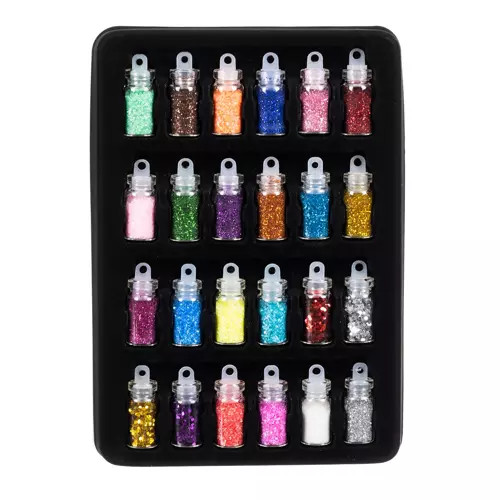 Csillamtetováló készlet, 24 szín, 186 sablon