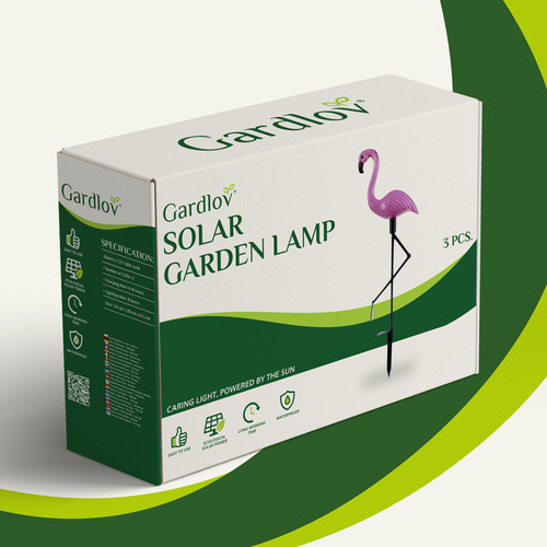 3 db-os flamingó napelemes lámpa, IP44, 52 x 20 cm/flamingó