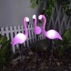 3 db-os flamingó napelemes lámpa, IP44, 52 x 20 cm/flamingó