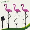 3 db-os flamingó napelemes lámpa, IP44, 52 x 20 cm/flamingó