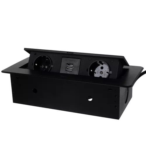 2x konnektor + 2x USB aljzatos elosztó, asztalba rejthető