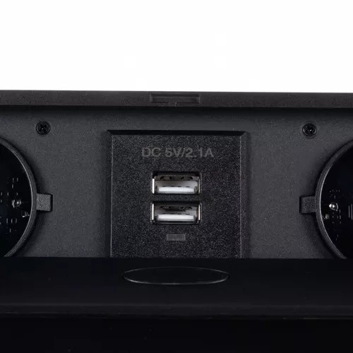 2x konnektor + 2x USB aljzatos elosztó, asztalba rejthető