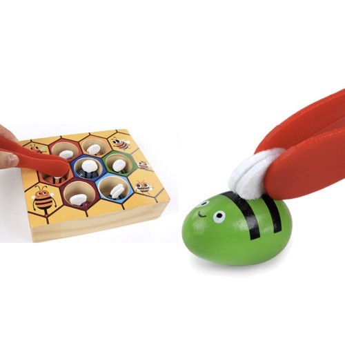 Fából készült méhecske elkapó játék