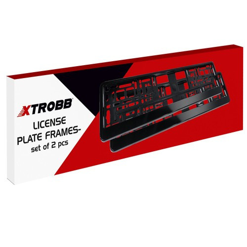 Rendszámtartó keret előre-hátra, univerzális méret, fekete