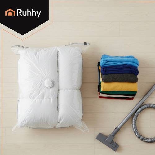 50x70 cm Ruhhy Vákuumos Tárolózsák Szett 10 db-os Kézipumpával - 21946