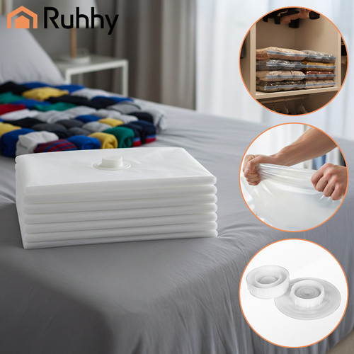 50x70 cm Ruhhy Vákuumos Tárolózsák Szett 10 db-os Kézipumpával - 21946