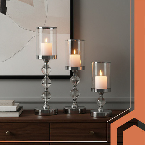 3 db-os prémium gyertyatartó-lámpa készlet, Ruhhy 22314