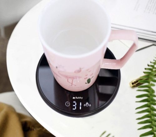 Elektromos melegítő + bögre fedéllel, kanállal